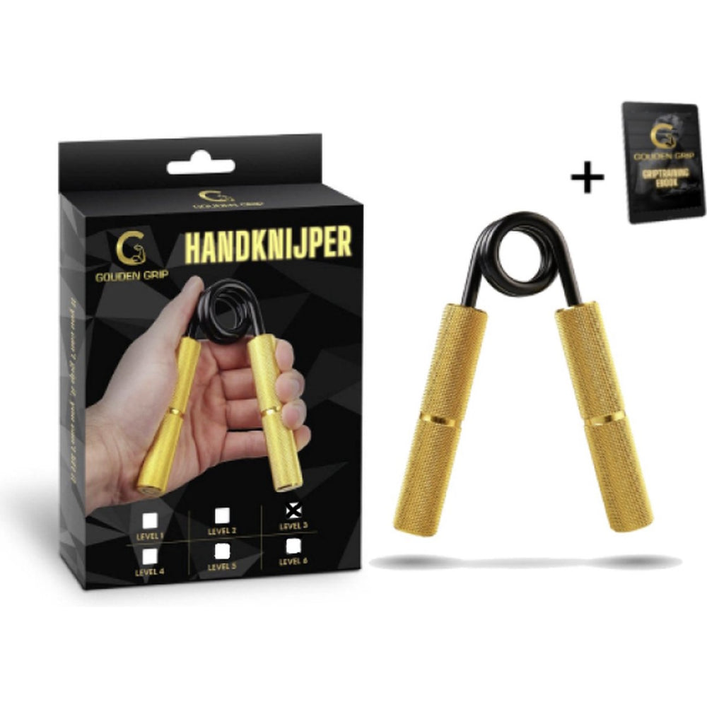 
                      
                        Golden Grip hand gripper for building powerful grip strength, available in six levels.
                      
                    