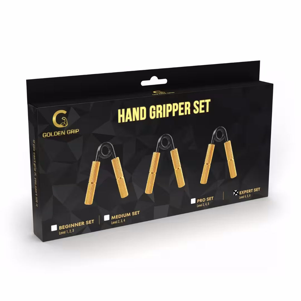 
                      
                        Golden Grip hand gripper for building powerful grip strength, available in six levels.
                      
                    